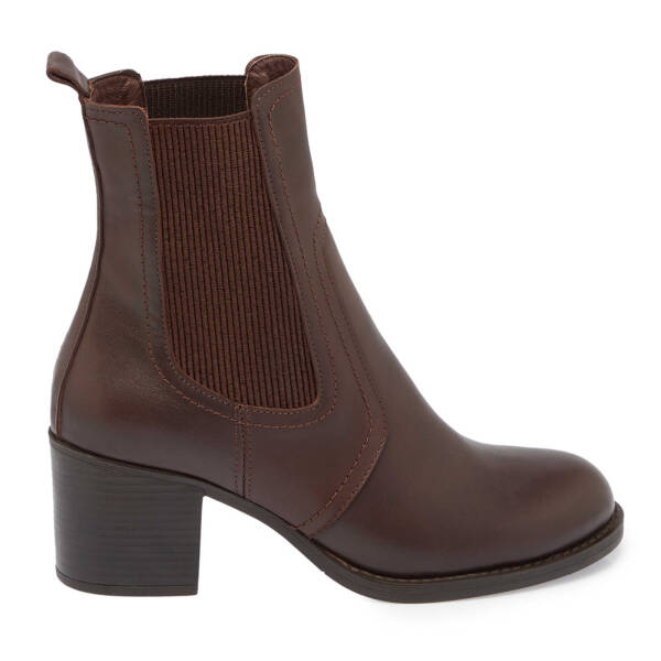 Kahverengi Deri Kadın Klasik Bot - K24K1BT67527-A24 - 3