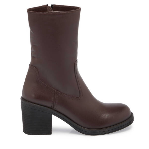 Kahverengi Deri Kadın Klasik Bot - K24K1BT67551-A24 - 3