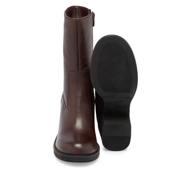 Kahverengi Deri Kadın Klasik Bot - K24K1BT67551-A24 - 4