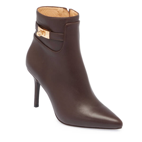 Kahverengi Deri Kadın Klasik Bot - K24K1BT67612-A24 - 1