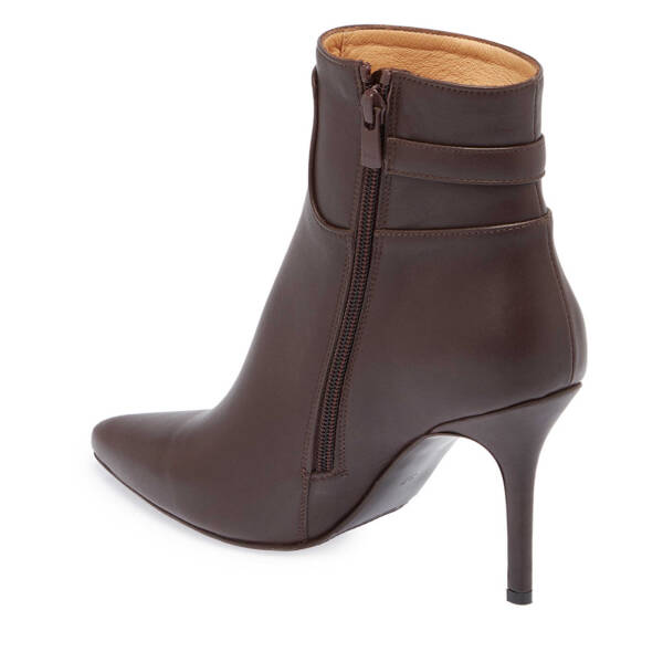 Kahverengi Deri Kadın Klasik Bot - K24K1BT67612-A24 - 2