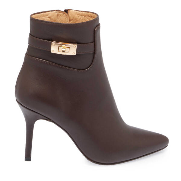 Kahverengi Deri Kadın Klasik Bot - K24K1BT67612-A24 - 3