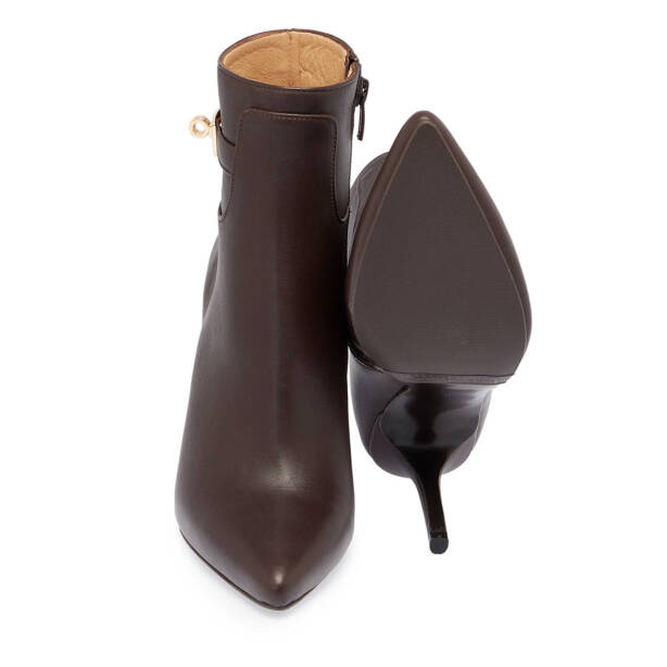 Kahverengi Deri Kadın Klasik Bot - K24K1BT67612-A24 - 4