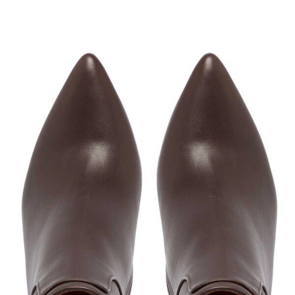 Kahverengi Deri Kadın Klasik Bot - K24K1BT67612-A24 - 5