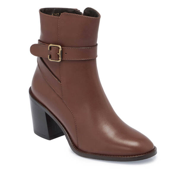 Kahverengi Deri Kadın Klasik Bot - K24K1BT67648-G36 - 1