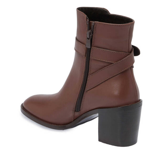 Kahverengi Deri Kadın Klasik Bot - K24K1BT67648-G36 - 2