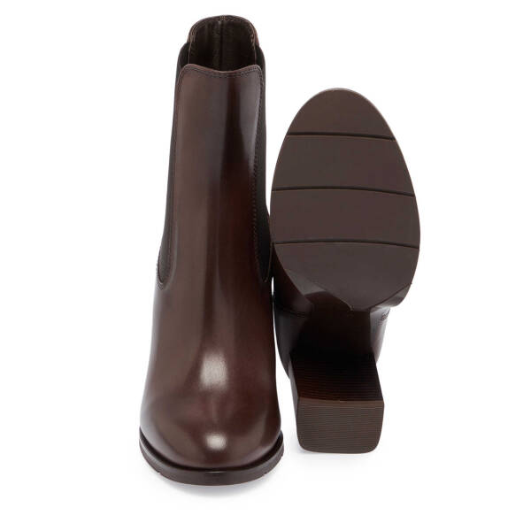 Kahverengi Deri Kadın Klasik Bot - K24K1BT67651-A24 - 4