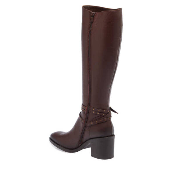 Kahverengi Hakiki Deri Kadın Klasik Çizme - K23K1CM66925-A24 - 3