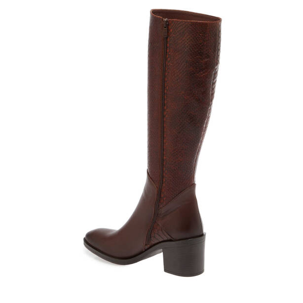Kahverengi Hakiki Deri Kadın Klasik Çizme - K23K1CM66926-H50 - 3