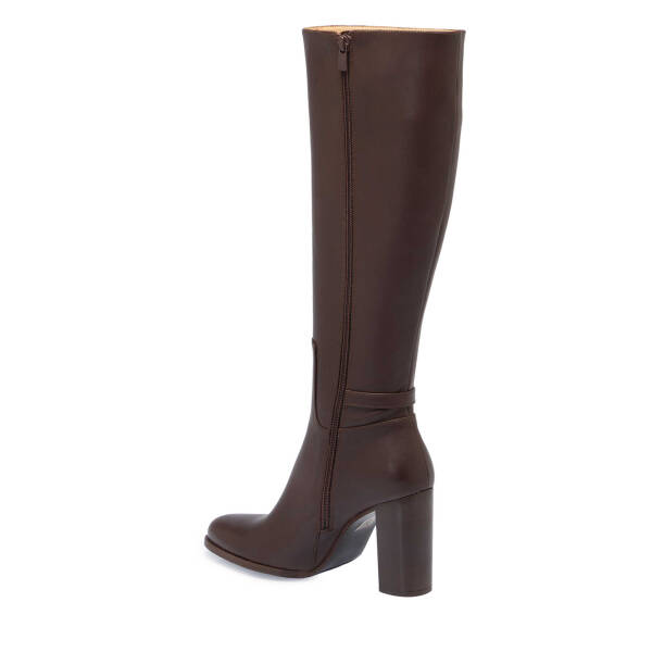 Kahverengi Deri Kadın Klasik Çizme - K24K1CM67614-A24 - 2