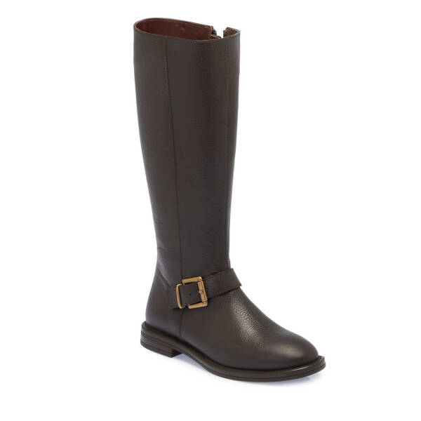 Kahverengi Deri Kadın Klasik Çizme - K24K1CM67681-A42 - 1