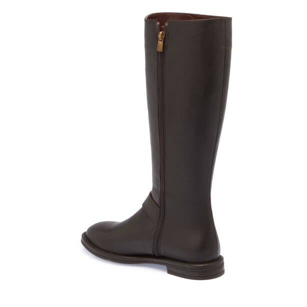 Kahverengi Deri Kadın Klasik Çizme - K24K1CM67681-A42 - Tergan