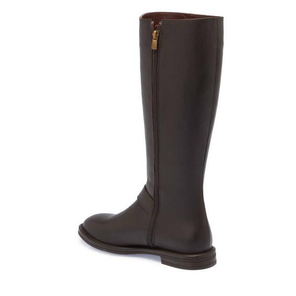 Kahverengi Deri Kadın Klasik Çizme - K24K1CM67681-A42 - 2