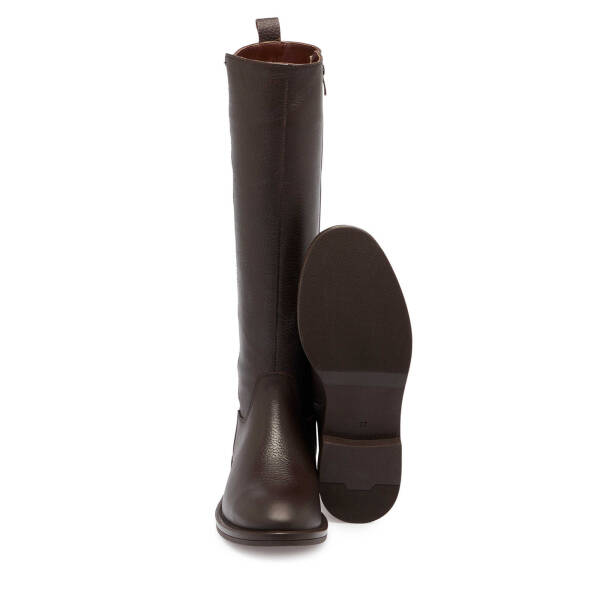 Kahverengi Deri Kadın Klasik Çizme - K24K1CM67682-A42 - 4