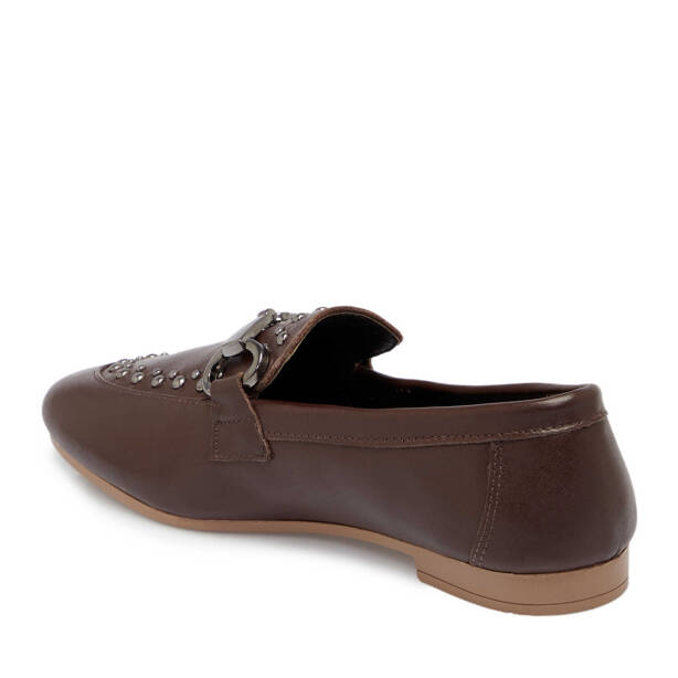 Kahverengi Deri Kadın Loafer - K25S1AY68161-A24 - Tergan