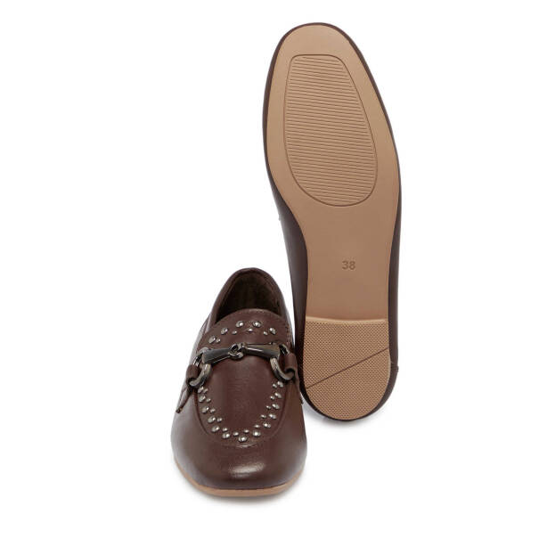 Kahverengi Deri Kadın Loafer - K25S1AY68161-A24 - Tergan