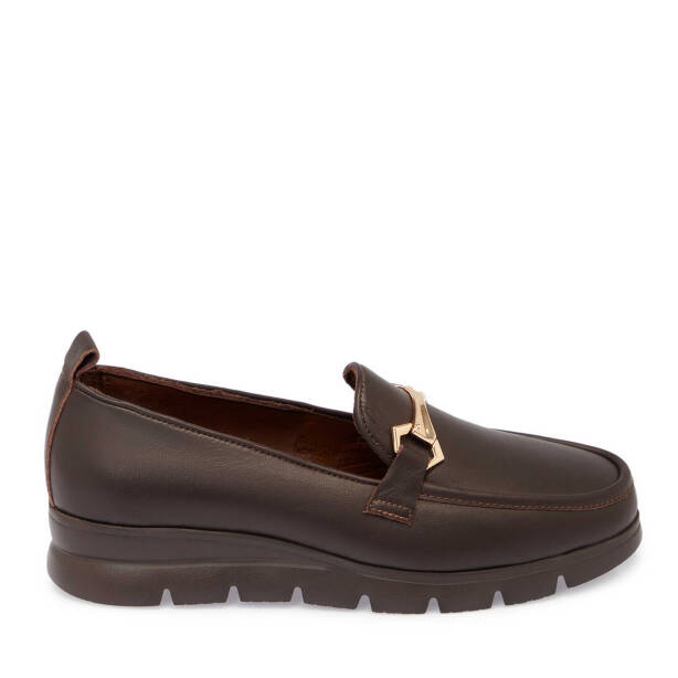 Kahverengi Deri Kadın Loafer - K25S1AY68243-A24 - 3