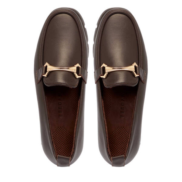 Kahverengi Deri Kadın Loafer - K25S1AY68243-A24 - 5