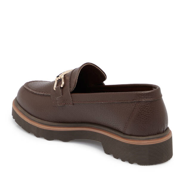 Kahverengi Deri Kadın Loafer - K25S1AY68321-A24 - 2