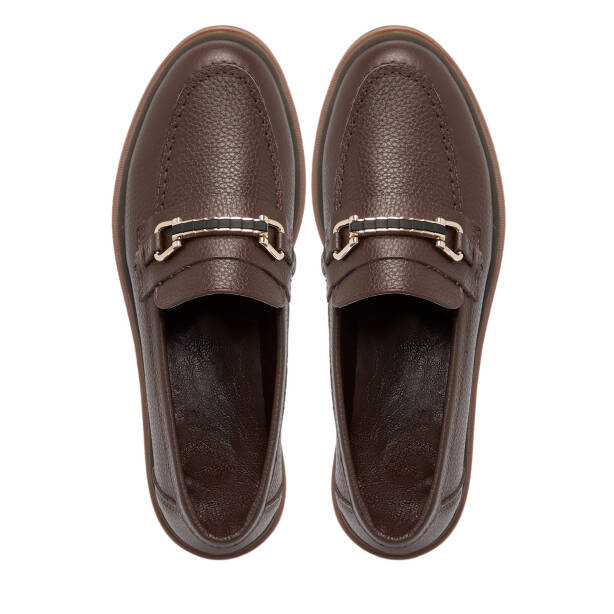 Kahverengi Deri Kadın Loafer - K25S1AY68321-A24 - 5