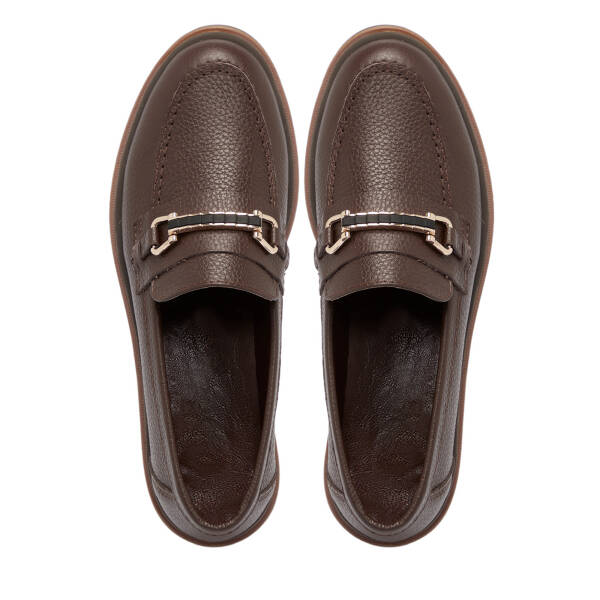 Kahverengi Deri Kadın Loafer - K25S1AY68321-A24 - 5