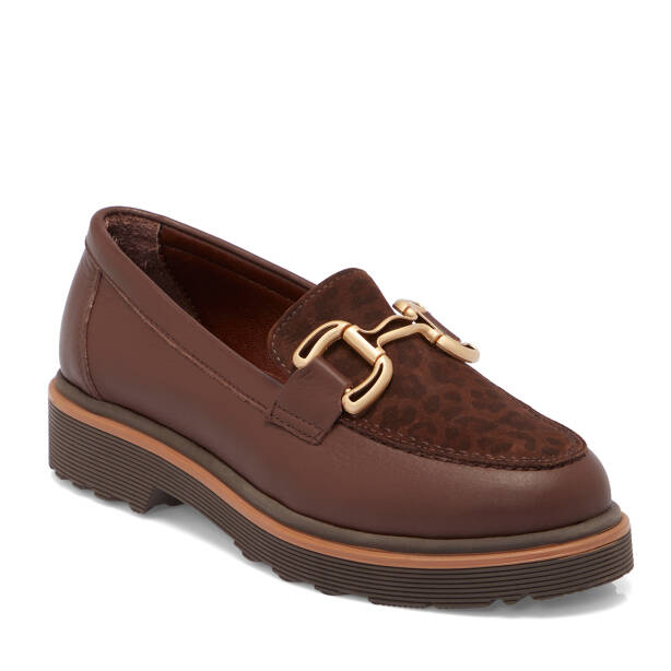 Kahverengi Deri Kadın Loafer - K25S1AY68322-U9T - 1