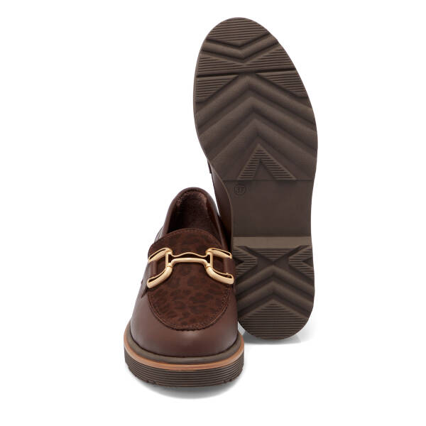 Kahverengi Deri Kadın Loafer - K25S1AY68322-U9T - 4