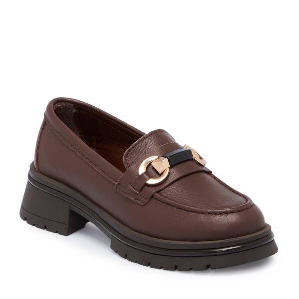 Kahverengi Deri Kadın Loafer - K25S1AY68323-A24 - 1