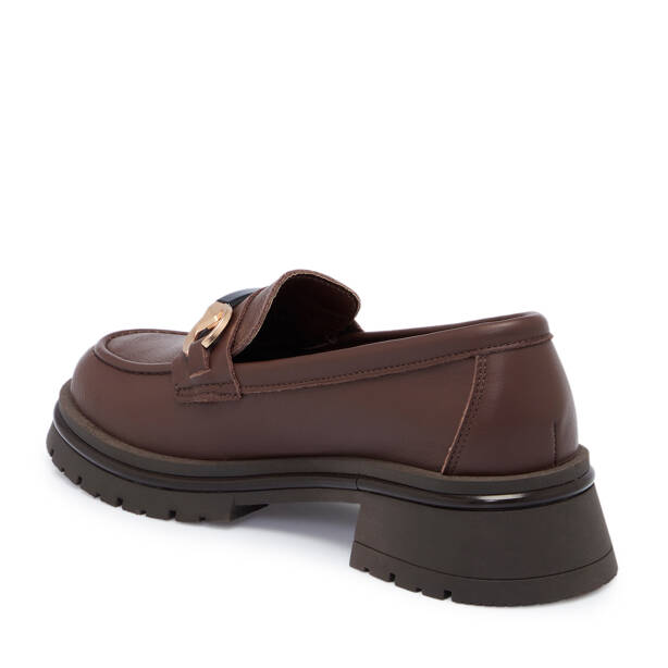 Kahverengi Deri Kadın Loafer - K25S1AY68323-A24 - 2