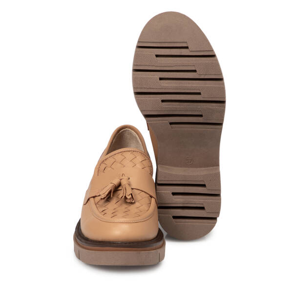 Kahverengi Deri Kadın Loafer - K25S1AY68336-U8O - 4