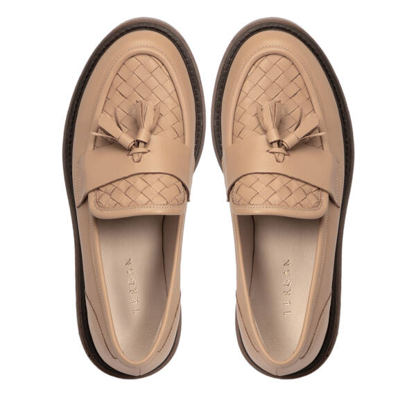 Kahverengi Deri Kadın Loafer - K25S1AY68336-U8O - 5