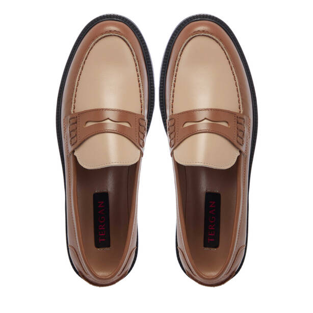 Kahverengi Deri Kadın Makosen - K25I1AY68052-G36 - Tergan