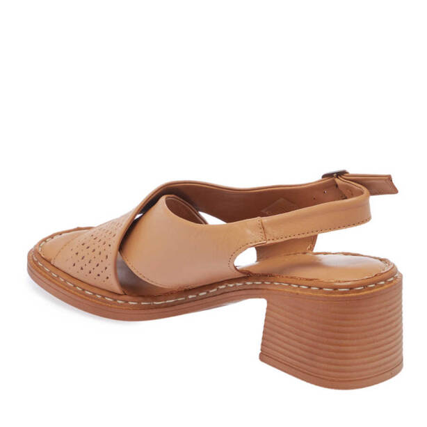 Kahverengi Hakiki Deri Kadın Sandalet - K24Y1SN67221-U1Y - 3