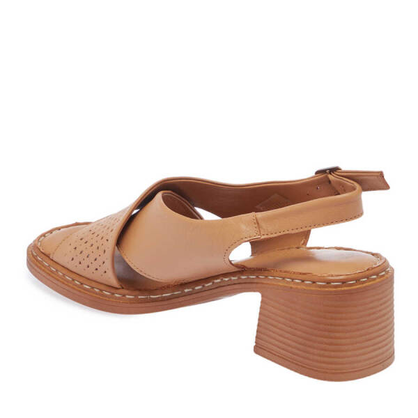 Kahverengi Hakiki Deri Kadın Sandalet - K24Y1SN67221-U1Y - 3