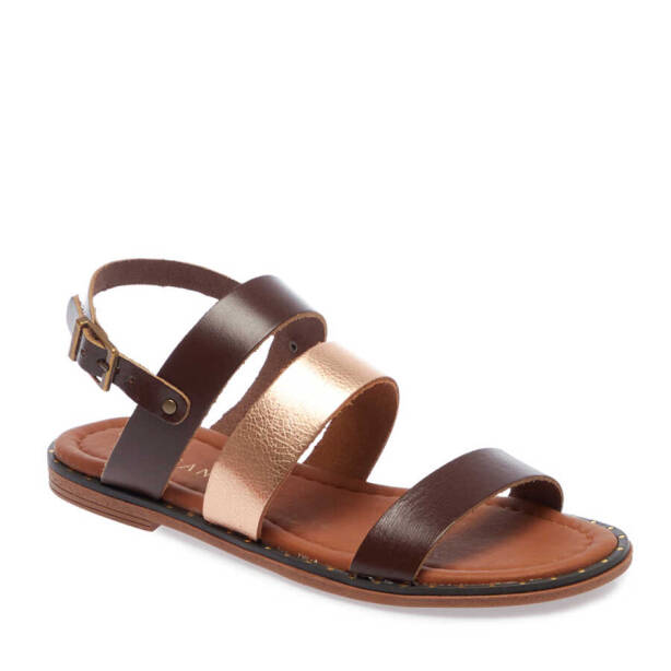 Kahverengi Hakiki Deri Kadın Sandalet - K24Y1SN67267-A24 - 2
