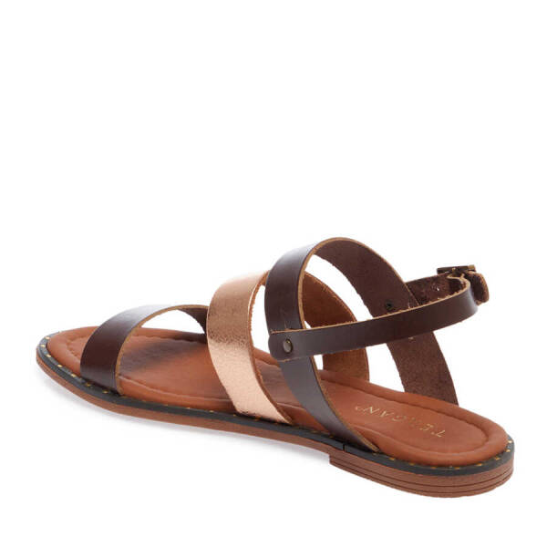 Kahverengi Hakiki Deri Kadın Sandalet - K24Y1SN67267-A24 - 3