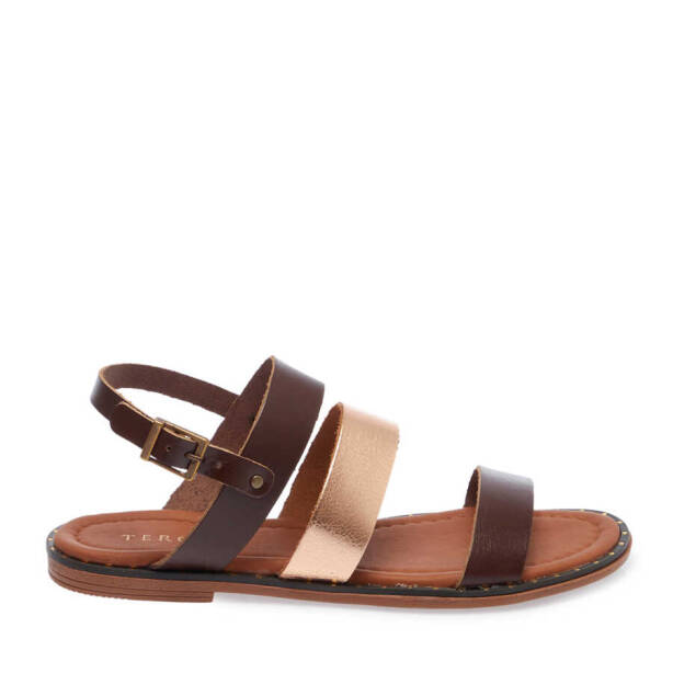 Kahverengi Hakiki Deri Kadın Sandalet - K24Y1SN67267-A24 - 1