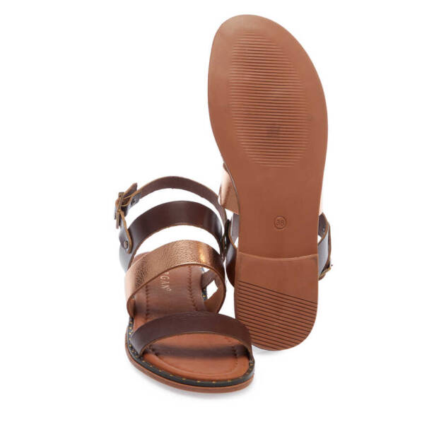 Kahverengi Hakiki Deri Kadın Sandalet - K24Y1SN67267-A24 - 4