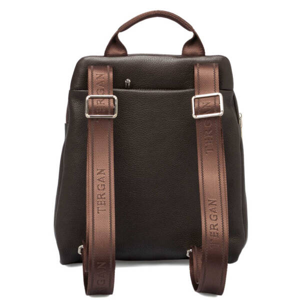 Kahverengi Hakiki Deri Kadın Sırt Çantası - S1SR00079384-A42 - Tergan
