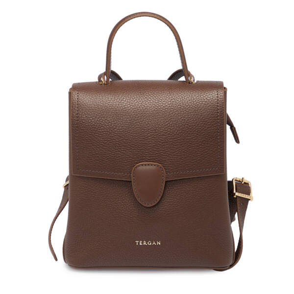 Kahverengi Deri Kadın Sırt Çantası - S1SR00080492-S8G - 1