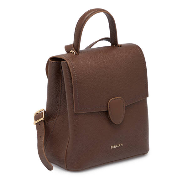 Kahverengi Deri Kadın Sırt Çantası - S1SR00080492-S8G - 2