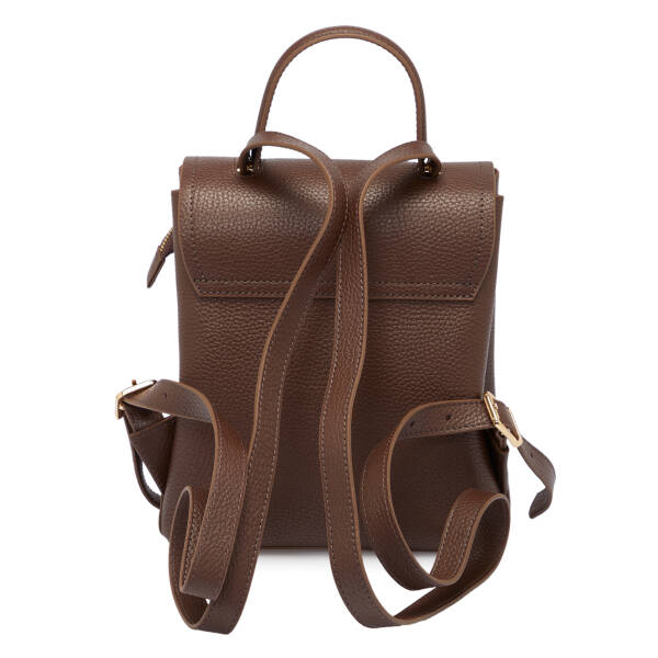 Kahverengi Deri Kadın Sırt Çantası - S1SR00080492-S8G - 3