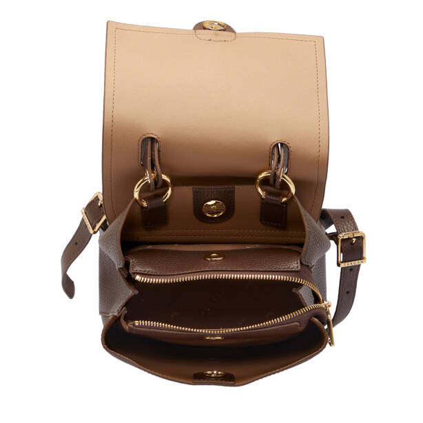 Kahverengi Deri Kadın Sırt Çantası - S1SR00080492-S8G - 4