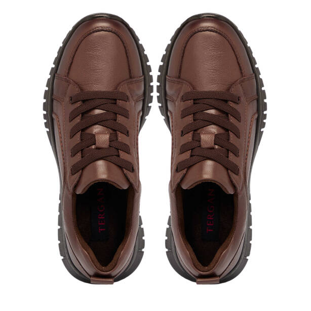 Kahverengi Deri Kadın Sneaker - K25S1AY68165-A24 - Tergan