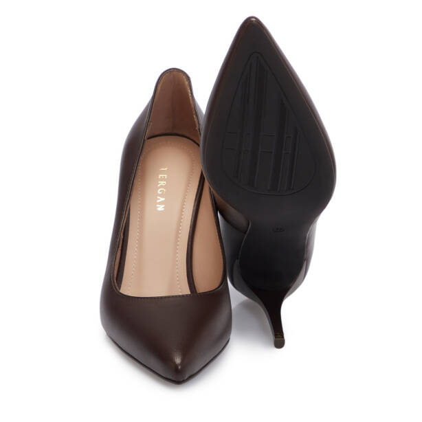 Kahverengi Deri Kadın Stiletto - K25S1AY68121-A24 - 4