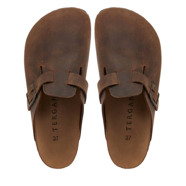 Kahverengi Hakiki Deri Kadın Terlik - K25Y1TR68000-Q44 - 5
