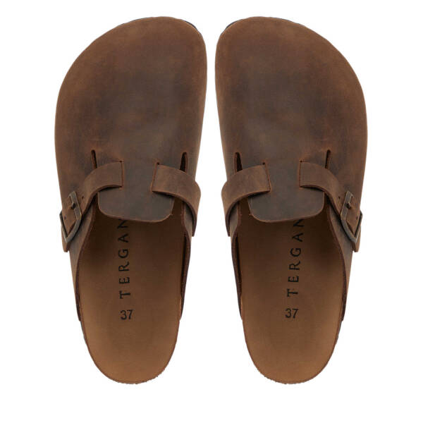 Kahverengi Hakiki Deri Kadın Terlik - K25Y1TR68000-Q44 - 5