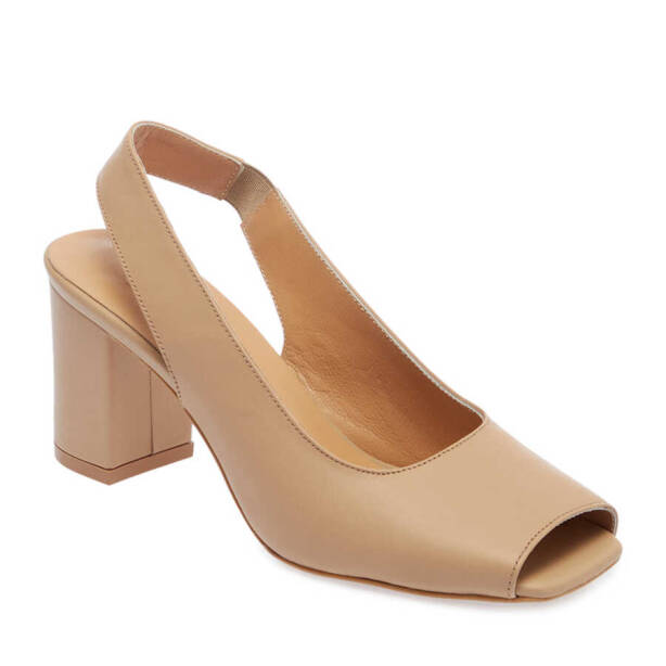 Kahverengi Hakiki Deri Kadın Topuklu Ayakkabı - K24I1AY67294-S2S - 1