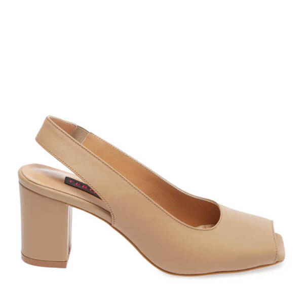 Kahverengi Hakiki Deri Kadın Topuklu Ayakkabı - K24I1AY67294-S2S - 3