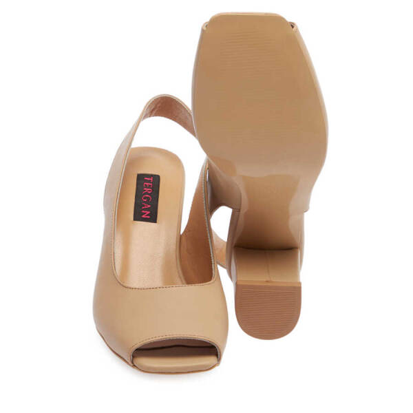 Kahverengi Hakiki Deri Kadın Topuklu Ayakkabı - K24I1AY67294-S2S - 4